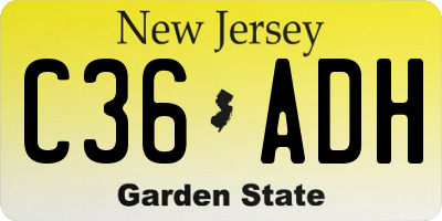 NJ license plate C36ADH