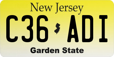 NJ license plate C36ADI