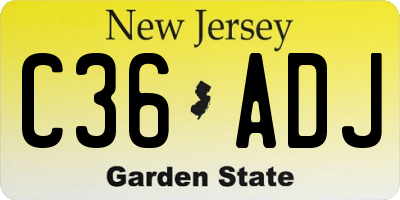 NJ license plate C36ADJ