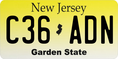 NJ license plate C36ADN