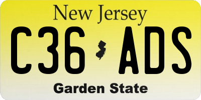 NJ license plate C36ADS