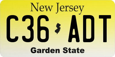 NJ license plate C36ADT