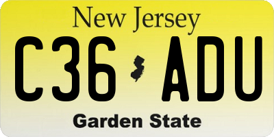 NJ license plate C36ADU