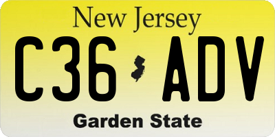 NJ license plate C36ADV