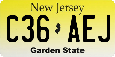 NJ license plate C36AEJ