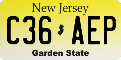NJ license plate C36AEP