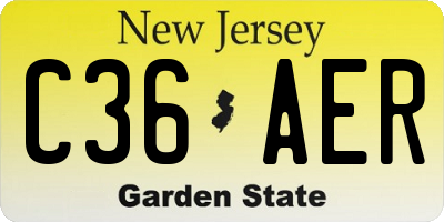 NJ license plate C36AER