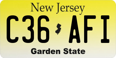 NJ license plate C36AFI