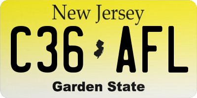NJ license plate C36AFL