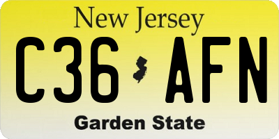 NJ license plate C36AFN