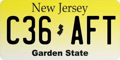 NJ license plate C36AFT
