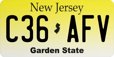 NJ license plate C36AFV