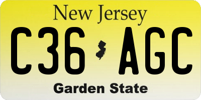 NJ license plate C36AGC