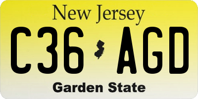 NJ license plate C36AGD