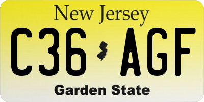 NJ license plate C36AGF