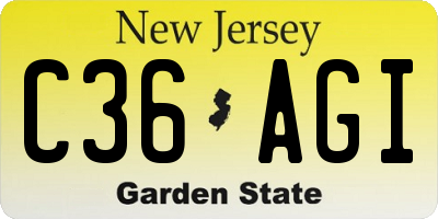 NJ license plate C36AGI