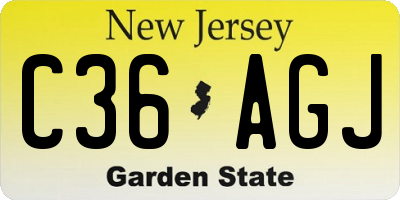 NJ license plate C36AGJ