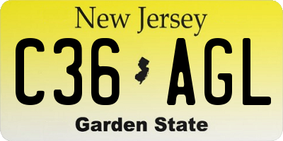 NJ license plate C36AGL