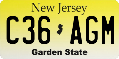 NJ license plate C36AGM