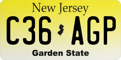NJ license plate C36AGP