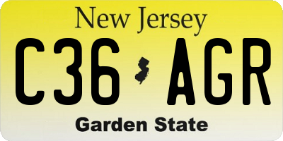 NJ license plate C36AGR