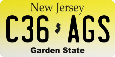 NJ license plate C36AGS
