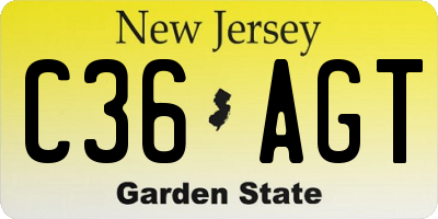 NJ license plate C36AGT