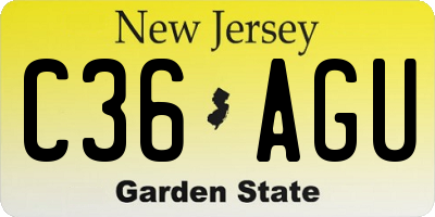 NJ license plate C36AGU