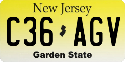 NJ license plate C36AGV