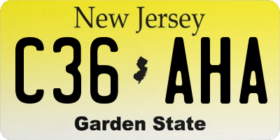 NJ license plate C36AHA