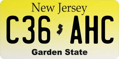 NJ license plate C36AHC