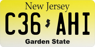 NJ license plate C36AHI