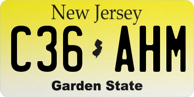 NJ license plate C36AHM