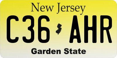NJ license plate C36AHR
