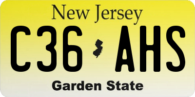 NJ license plate C36AHS