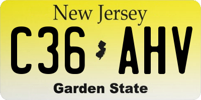 NJ license plate C36AHV
