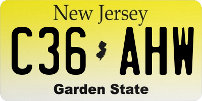 NJ license plate C36AHW