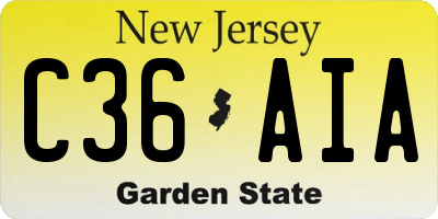 NJ license plate C36AIA