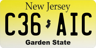 NJ license plate C36AIC