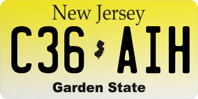 NJ license plate C36AIH