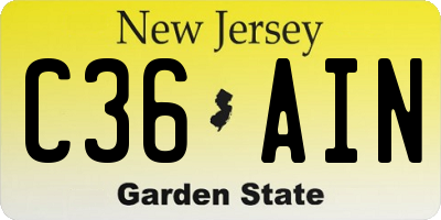 NJ license plate C36AIN