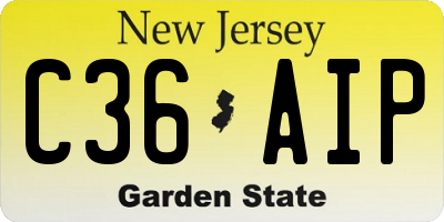 NJ license plate C36AIP
