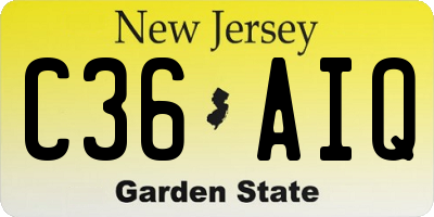 NJ license plate C36AIQ