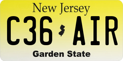 NJ license plate C36AIR