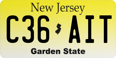 NJ license plate C36AIT