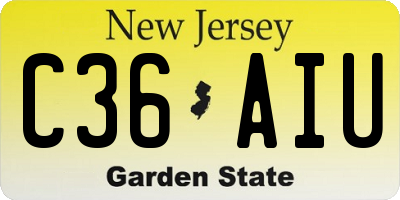 NJ license plate C36AIU