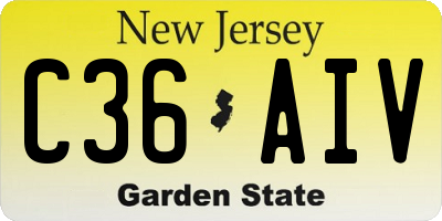 NJ license plate C36AIV