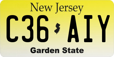 NJ license plate C36AIY