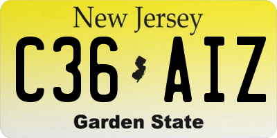 NJ license plate C36AIZ