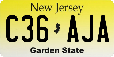NJ license plate C36AJA